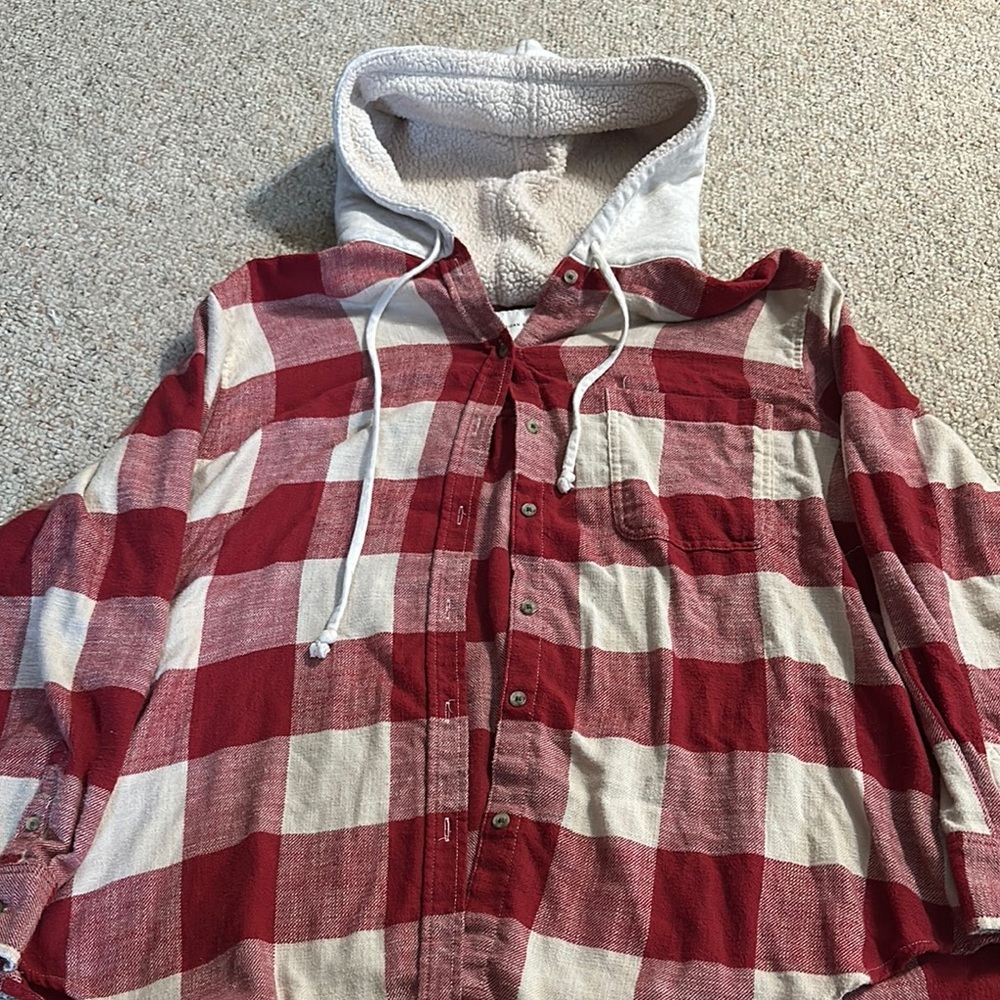 American eagle Sherpa hooded flannel